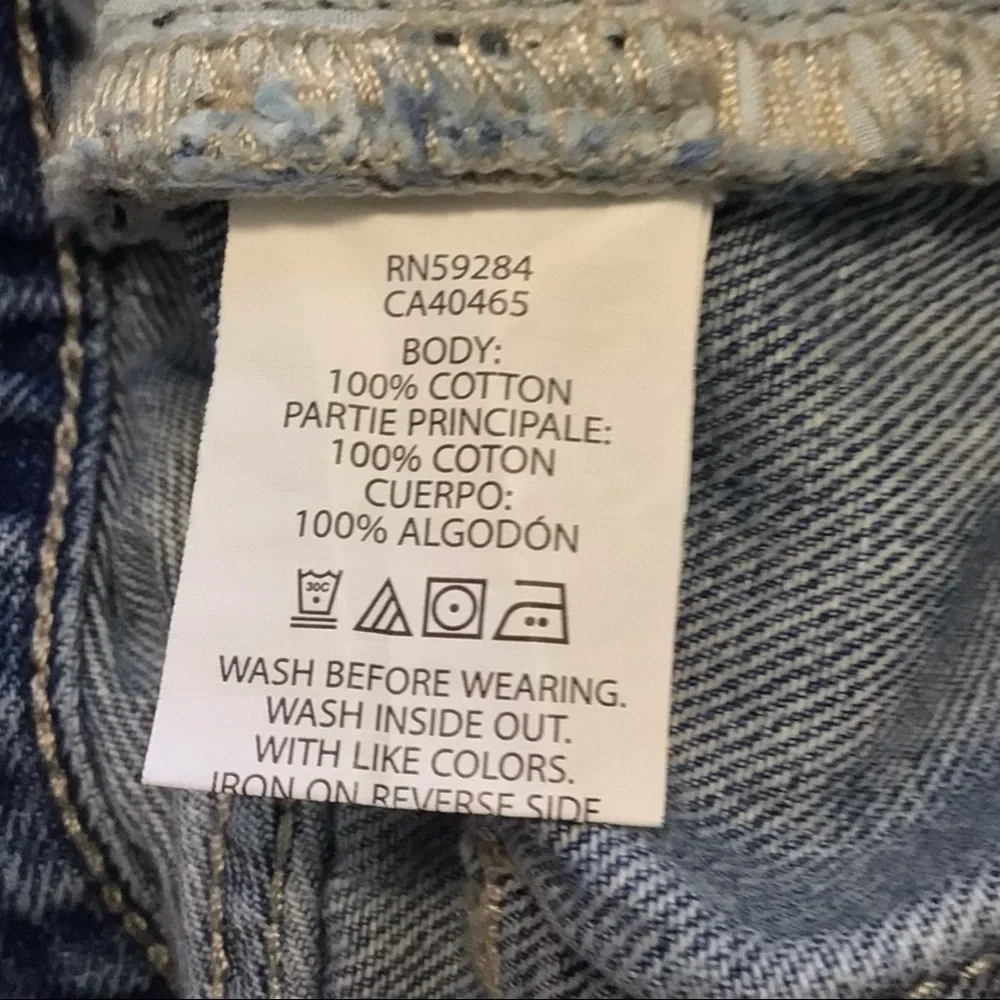 The Children’s Place Two Tone Cotton Denim Skirt Raw Hem Adjustable Waist 6X/7